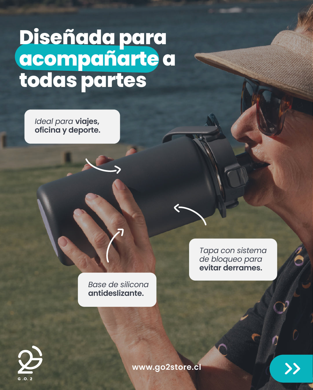 Botella Térmica Explorer 950 ml | Acero Inoxidable con Infusor, Tapa de Seguridad y Strap