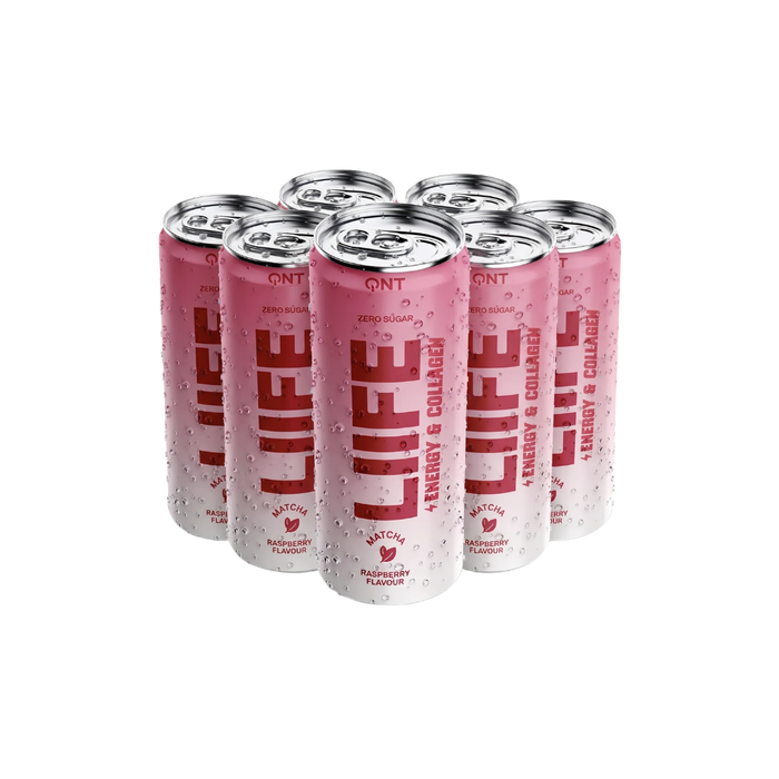 6 Pack Frambuesa - Bebida Energía y Colágeno Matcha