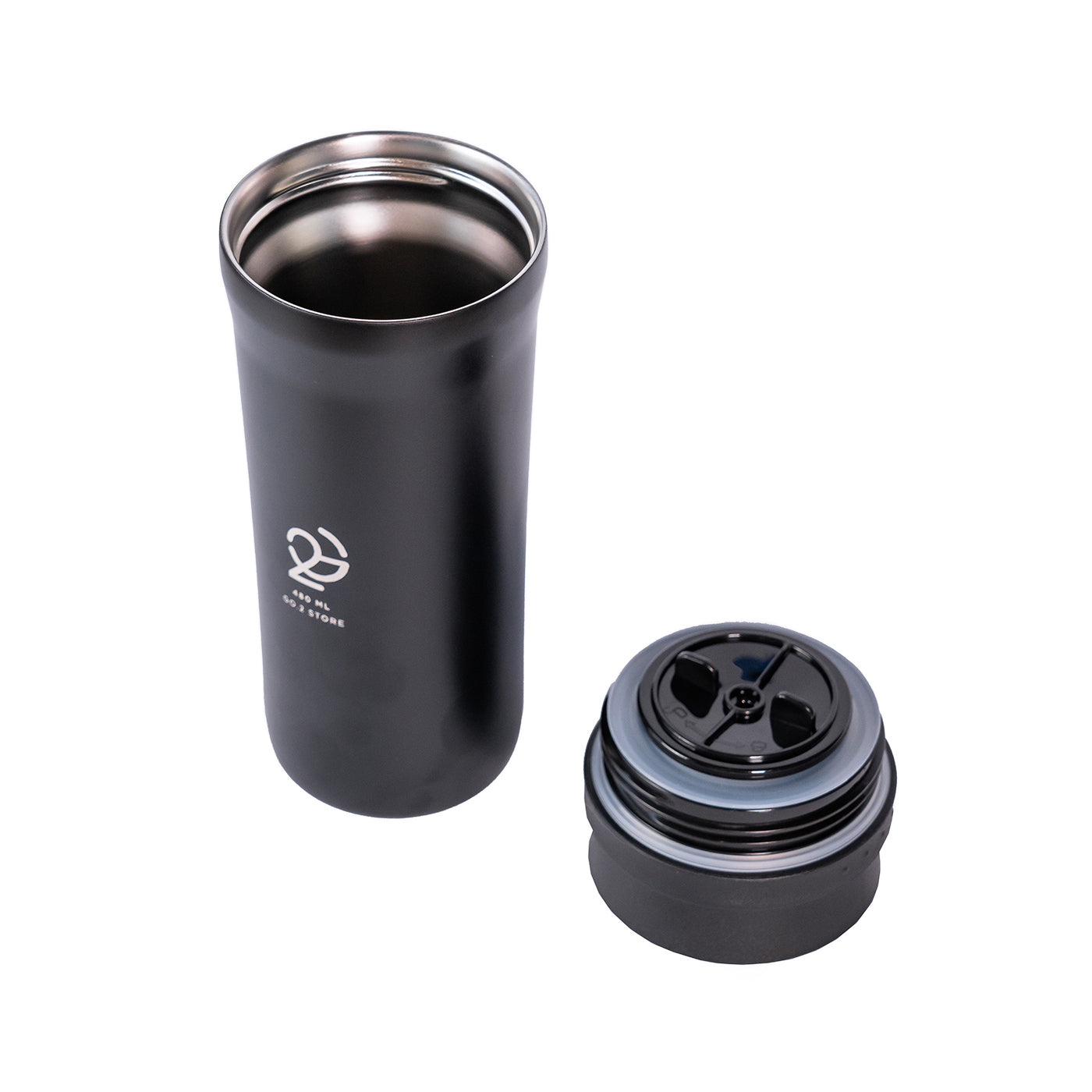 Mug Termico de Acero Inoxidable para Cafe con Tapa Antigoteo | 480 ml Reutilizable